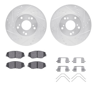 R1 Concepts® - eLINE Series Drilled and Slotted Front Brake Kit with Ceramic Pads