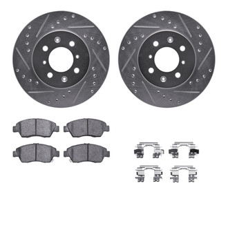 R1 Concepts® - eLINE Series Drilled and Slotted Front Brake Kit with Ceramic Pads