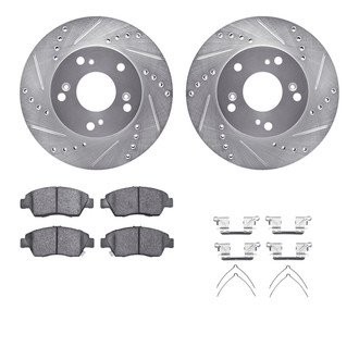 R1 Concepts® - eLINE Series Drilled and Slotted Front Brake Kit with Ceramic Pads