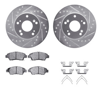 R1 Concepts® - eLINE Series Drilled and Slotted Front Brake Kit with Ceramic Pads