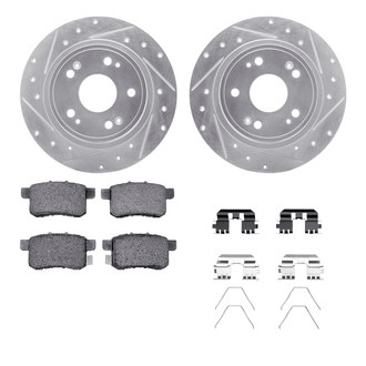 R1 Concepts® - eLINE Series Drilled and Slotted Rear Brake Kit with Ceramic Pads