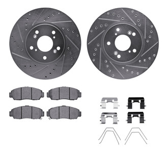 R1 Concepts® - eLINE Series Drilled and Slotted Front Brake Kit with Ceramic Pads
