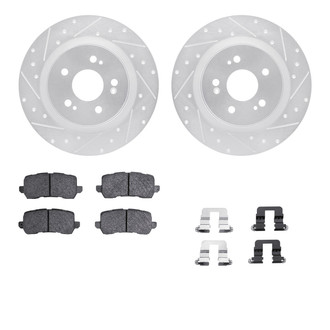 R1 Concepts® - Drilled and Slotted Rear Brake Kit with Ceramic Pads