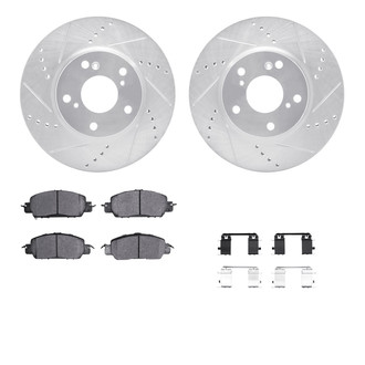 R1 Concepts® - eLINE Series Drilled and Slotted Front Brake Kit with Ceramic Pads