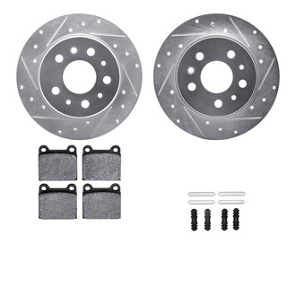 R1 Concepts® - eLINE Series Drilled and Slotted Rear Brake Kit with Ceramic Pads