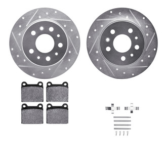 R1 Concepts® - eLINE Series Drilled and Slotted Rear Brake Kit with Ceramic Pads