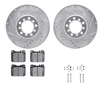R1 Concepts® - eLINE Series Drilled and Slotted Front Brake Kit with Ceramic Pads