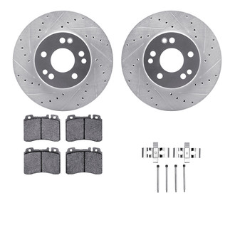 R1 Concepts® - eLINE Series Drilled and Slotted Front Brake Kit with Ceramic Pads