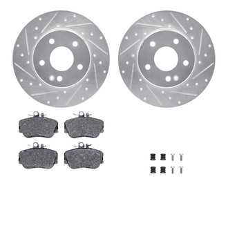 R1 Concepts® - eLINE Series Drilled and Slotted Front Brake Kit with Ceramic Pads