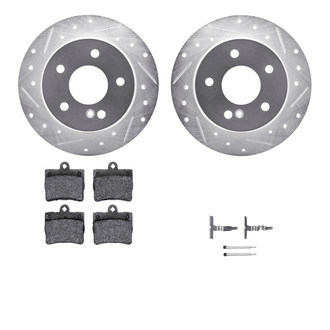 R1 Concepts® - eLINE Series Drilled and Slotted Rear Brake Kit with Ceramic Pads
