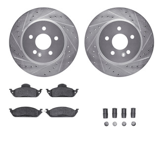 R1 Concepts® - eLINE Series Drilled and Slotted Front Brake Kit with Ceramic Pads