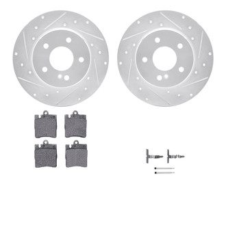 R1 Concepts® - eLINE Series Drilled and Slotted Rear Brake Kit with Ceramic Pads