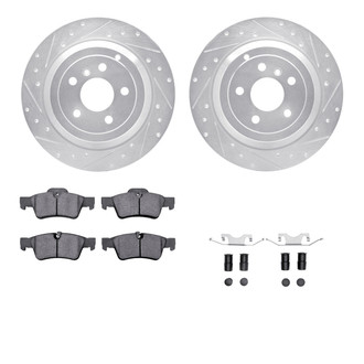 R1 Concepts® - eLINE Series Drilled and Slotted Rear Brake Kit with Ceramic Pads