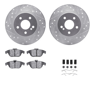 R1 Concepts® - eLINE Series Drilled and Slotted Rear Brake Kit with Ceramic Pads