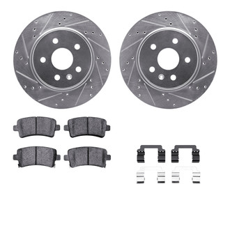 R1 Concepts® - eLINE Series Drilled and Slotted Rear Brake Kit with Ceramic Pads