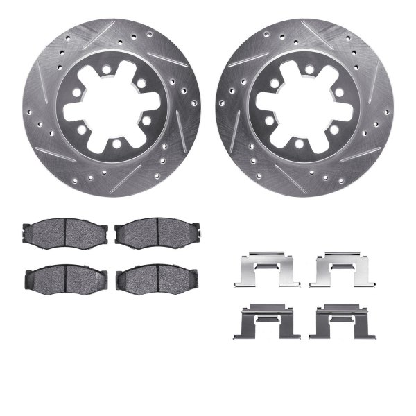  R1 Concepts® - eLINE Series Drilled and Slotted Front Brake Kit with Ceramic Pads