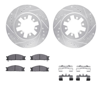 R1 Concepts® - eLINE Series Drilled and Slotted Front Brake Kit with Ceramic Pads