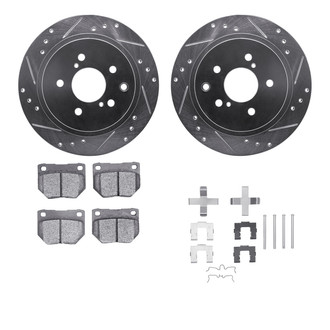 R1 Concepts® - eLINE Series Drilled and Slotted Rear Brake Kit with Ceramic Pads