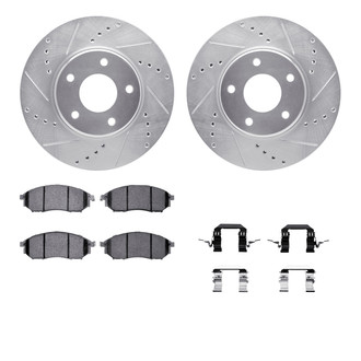 R1 Concepts® - eLINE Series Drilled and Slotted Front Brake Kit with Ceramic Pads