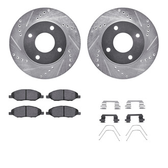 R1 Concepts® - eLINE Series Drilled and Slotted Brake Kit with Ceramic Pads