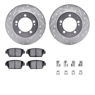 R1 Concepts® - eLINE Series Drilled and Slotted Rear Brake Kit with Ceramic Pads
