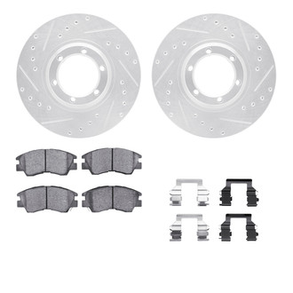 R1 Concepts® - eLINE Series Drilled and Slotted Front Brake Kit with Ceramic Pads