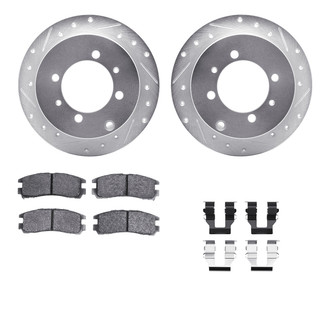 R1 Concepts® - eLINE Series Drilled and Slotted Rear Brake Kit with Ceramic Pads