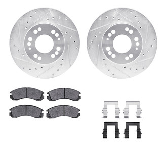 R1 Concepts® - eLINE Series Drilled and Slotted Front Brake Kit with Ceramic Pads