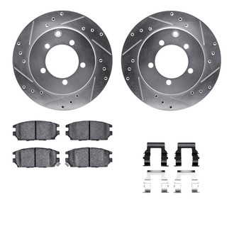 R1 Concepts® - eLINE Series Drilled and Slotted Rear Brake Kit with Ceramic Pads