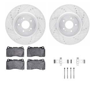R1 Concepts® - eLINE Series Drilled and Slotted Front Brake Kit with Ceramic Pads