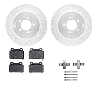 R1 Concepts® - eLINE Series Drilled and Slotted Rear Brake Kit with Ceramic Pads