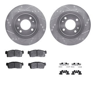 R1 Concepts® - eLINE Series Drilled and Slotted Front Brake Kit with Ceramic Pads