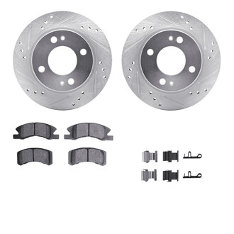 R1 Concepts® - eLINE Series Drilled and Slotted Front Brake Kit with Ceramic Pads