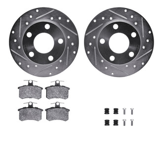 R1 Concepts® - eLINE Series Drilled and Slotted Rear Brake Kit with Ceramic Pads