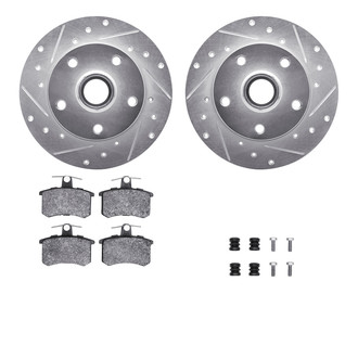 R1 Concepts® - eLINE Series Drilled and Slotted Rear Brake Kit with Ceramic Pads