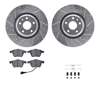 R1 Concepts® - eLINE Series Drilled and Slotted Front Brake Kit with Ceramic Pads