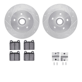 R1 Concepts® - eLINE Series Drilled and Slotted Front Brake Kit with Ceramic Pads