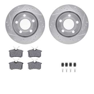 R1 Concepts® - eLINE Series Drilled and Slotted Rear Brake Kit with Ceramic Pads