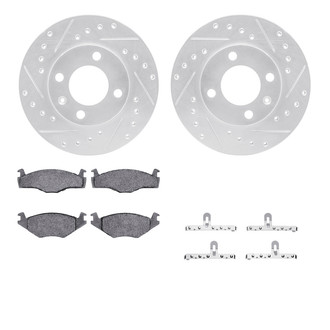 R1 Concepts® - eLINE Series Drilled and Slotted Front Brake Kit with Ceramic Pads