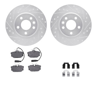 R1 Concepts® - eLINE Series Drilled and Slotted Rear Brake Kit with Ceramic Pads