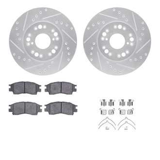 R1 Concepts® - eLINE Series Drilled and Slotted Front Brake Kit with Ceramic Pads