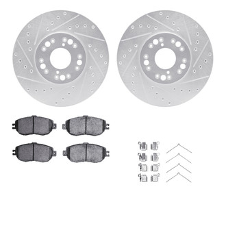 R1 Concepts® - eLINE Series Drilled and Slotted Front Brake Kit with Ceramic Pads