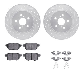 R1 Concepts® - eLINE Series Drilled and Slotted Rear Brake Kit with Ceramic Pads