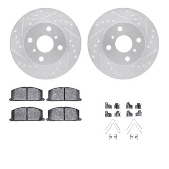 R1 Concepts® - eLINE Series Drilled and Slotted Front Brake Kit with Ceramic Pads