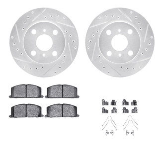 R1 Concepts® - eLINE Series Drilled and Slotted Front Brake Kit with Ceramic Pads