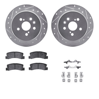 R1 Concepts® - eLINE Series Drilled and Slotted Rear Brake Kit with Ceramic Pads