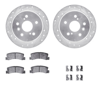 R1 Concepts® - eLINE Series Drilled and Slotted Rear Brake Kit with Ceramic Pads