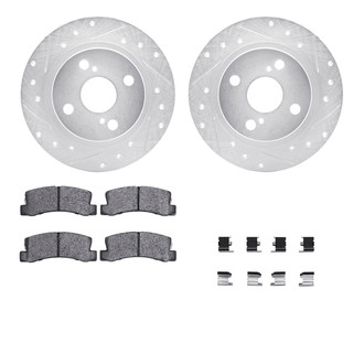 R1 Concepts® - eLINE Series Drilled and Slotted Rear Brake Kit with Ceramic Pads