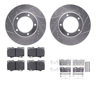 R1 Concepts® - eLINE Series Drilled and Slotted Front Brake Kit with Ceramic Pads