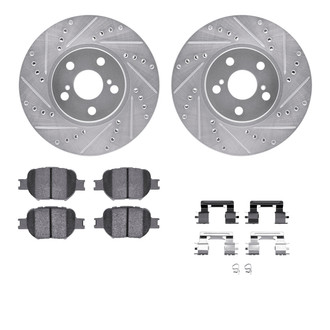 R1 Concepts® - eLINE Series Drilled and Slotted Front Brake Kit with Ceramic Pads